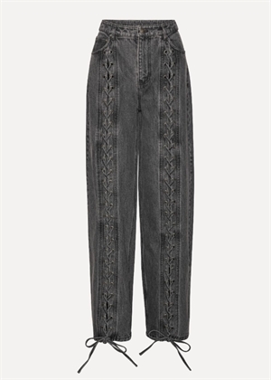 Laced wide leg jeans Black Washed ROTATE By Birger Christensen